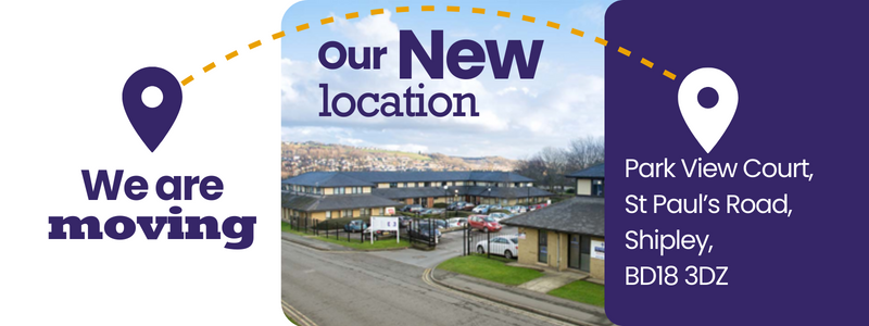 Image shows our new location and address Park view court, St Pauls Road Shipley BD18 3DZ